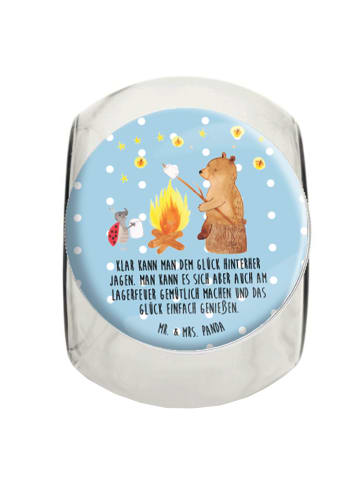 Mr. & Mrs. Panda Vorratsglas Bär & Marienkäfer Lagerfeuer mit Sp... in Blau Pastell