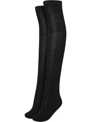 Urban Classics Urban Classics Accessoires Ladies Overknee Socks 2-Pack in blk/blk&blk/gry