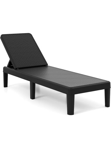 COSTWAY Sonnenliege mit Verstellbarer Rückenlehne in Schwarz