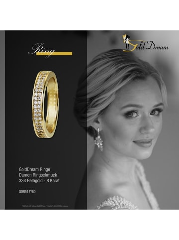 GoldDream 333 Gelbgold - 8 Karat Damen Ringe 2-reihig Zirkonia Fingerring  60 (19,1)