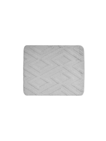 Almina WC-Set mit Diamant-Jaquard-Struktur - 2-teiliges Badematten-Set in Grau