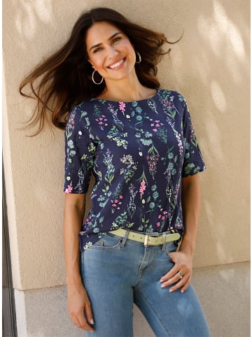 Sieh an! Kurzarm-Shirt in marine-altrosa-bedruckt