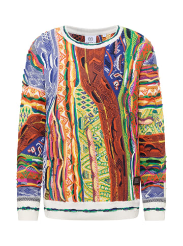 Carlo Colucci Strickpullover Fazzi in Weiß / Mehrfarbig