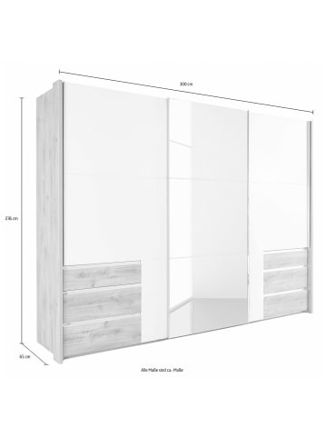 Wimex Schwebetürenschrank Level weiß 300 / 65 / 236cm
