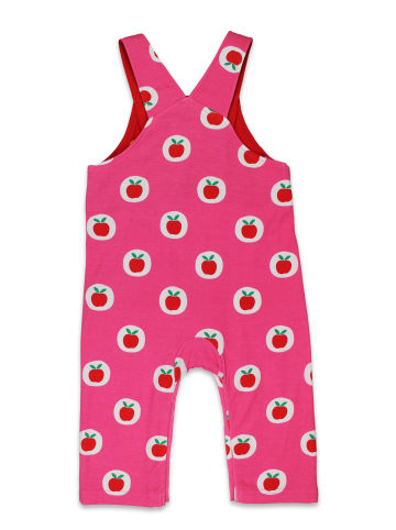 Toby Tiger Latzhose mit Apfel Print in rosa