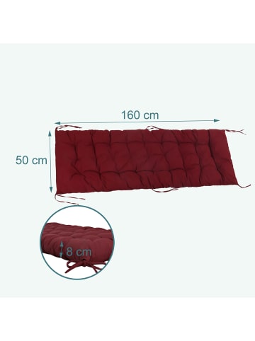 relaxdays Bankauflage in Rot - 160 x 50 cm