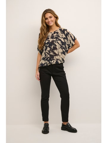 Kaffe Kurzarm-Bluse KAlokia Relaxed fit in Sand/Black Flower