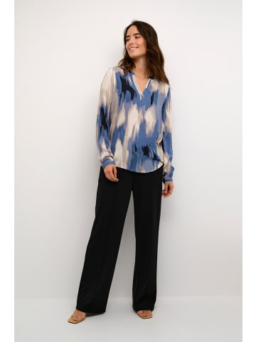 Kaffe Langarm-Bluse KAbeathe Regular fit in Blue Abstract Print