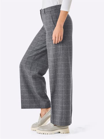 creation L Woll-Mix-Hose in graphit-kariert