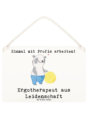 Mr. & Mrs. Panda Deko Schild Ergotherapeut Leidenschaft mit Spruch in Weiß