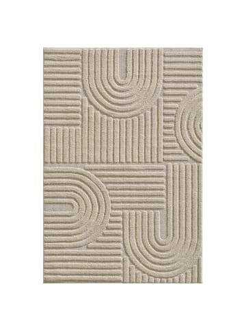 KADIMA DESIGN Teppich 3D Waschbar Skandinavischer Boho RIGI Strapazierfähig in Beige