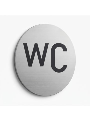relaxdays 4 x WC Schild in Silber