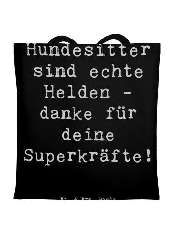 Mr. & Mrs. Panda Shopping Tasche Spruch Hundesitter Helden mit S... in Schwarz
