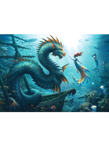 Ravensburger Ravensburger Puzzle 1.000 Teile Verzauberte Tiefen: Drache, Meerjungfrau und Schildkröten in bunt