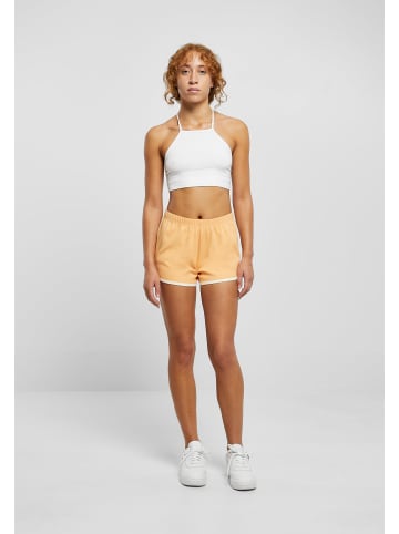 Urban Classics Urban Classics Damen Ladies Organic Interlock Retro Hotpants in paleorange/whitesand