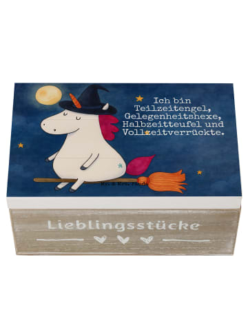 Mr. & Mrs. Panda Holzkiste Einhorn Hexe Design mit Spruch in Weiß