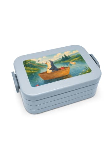 Mr. & Mrs. Panda Brotdose Pinguin Angelboot Design ohne Spruch in Blau Pastell