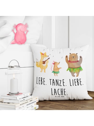 Mr. & Mrs. Panda sitzkissen Waldtiere Aloha mit Spruch in Weiß