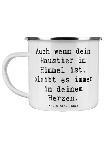 Mr. & Mrs. Panda Emaille Tasse Spruch Trauerbewältigung Haustier... in Weiß