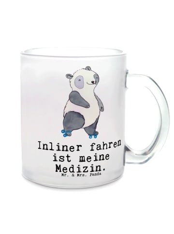 Mr. & Mrs. Panda Trinkglas Panda Inliner fahren mit Spruch in Transparent