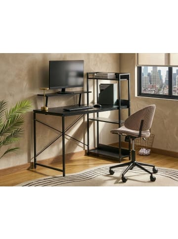 Beliani Schreibtisch BILOXY in Schwarz - (W) 140 x (H) 120 x (L) 64 cm