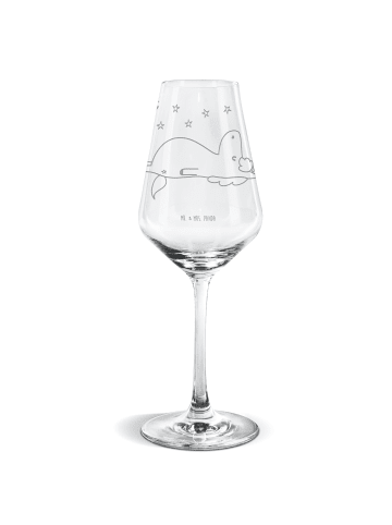 Mr. & Mrs. Panda Weißwein Glas Einhorn Sternenhimmel ohne Spruch in Transparent