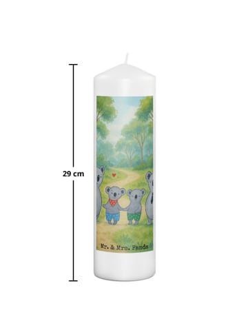 Mr. & Mrs. Panda Kerze Koala Familie zwei Design ohne Spruch in Weiß