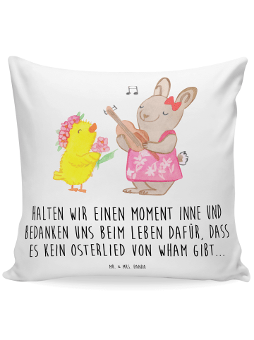 Mr. & Mrs. Panda 40x40 Kissen Ostern Frühlingsgefühle mit Spruch in Weiß