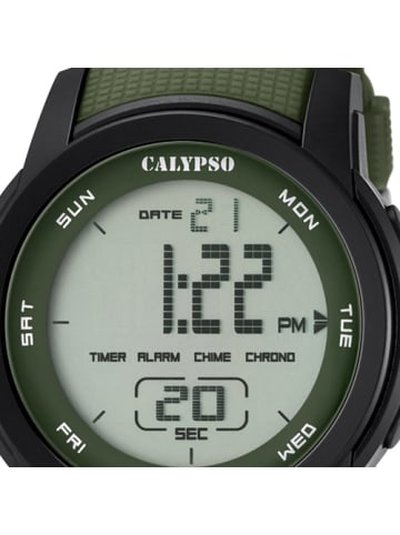 Calypso Digital-Armbanduhr Calypso Digital grün extra groß (ca. 46mm)