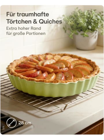 Praknu Keramik-Tarteform 28 cm 1 St. Rot, Antihaft, nicht Mikrowelle