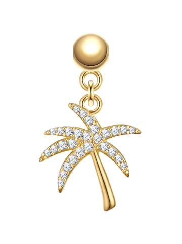 Glanzstücke München Charm Palme aus Sterling Silber mit Zirkonia in gelbgold