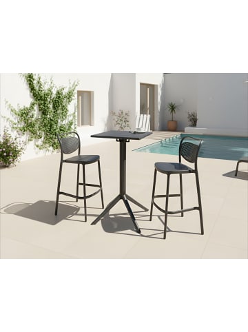 Beliani Gartentisch LEMNOS in Schwarz - (W) 60 x (H) 111 x (L) 60 cm