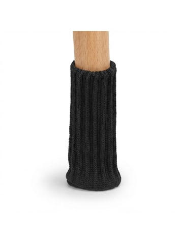 relaxdays 24 x Stuhlbeinsocken in Schwarz - (H)8,5 x Ø 2,5 cm