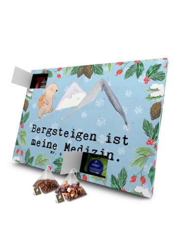 Mr. & Mrs. Panda Advents-Teekalender Bär Bergsteigen mit Spruch in Eisblau
