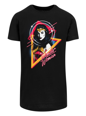 F4NT4STIC Long Cut T-Shirt DC Comics Wonder Diana 80s Triangle in schwarz
