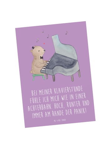 Mr. & Mrs. Panda Postkarte Klavier Achterbahn mit Spruch in Lavendeltraum