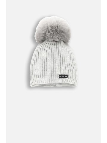 Coccodrillo Wintermütze mit Pompon in silbern