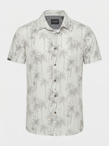 KOROSHI Herren kurzarm-viskosehemd in weiß