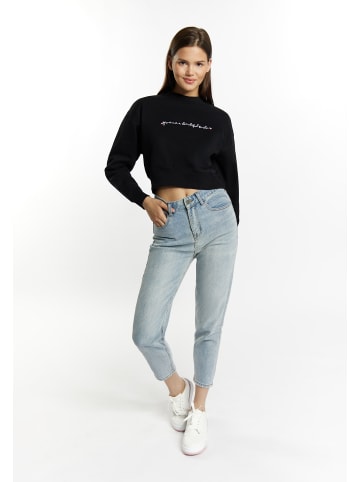 myMo Sweatshirt Cropped in Schwarz