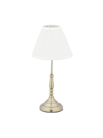 relaxdays Tischlampe in Weiß/Gold