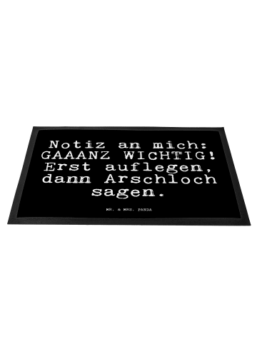Mr. & Mrs. Panda Fußmatte Notiz an mich: GAAANZ... mit Spruch in Schwarz
