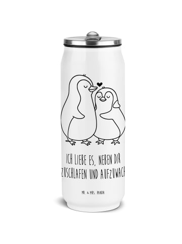 Mr. & Mrs. Panda Getränkedosen Trinkflasche Pinguine Einschlafen... in Weiß