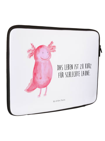 Mr. & Mrs. Panda Notebook Tasche Axolotl Glücklich mit Spruch in Weiß
