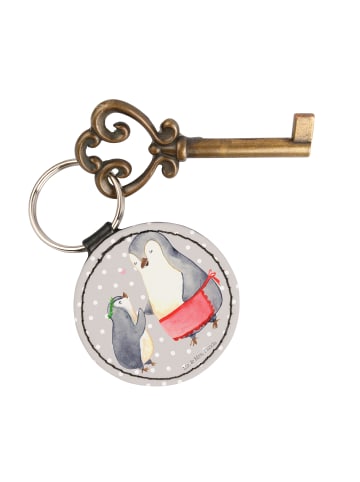 Mr. & Mrs. Panda Anhänger Pinguin mit Kind ohne Spruch in Grau Pastell