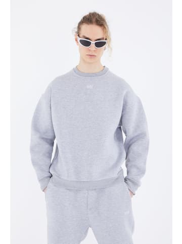 Megaman Basic Sweatshirt Oversize Fit Pullover in Grau-Melange