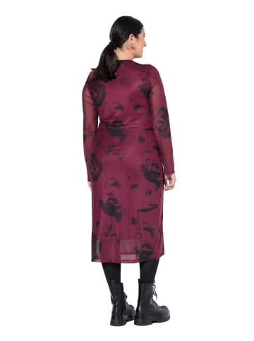 Studio Untold Midikleid in bordeauxrot