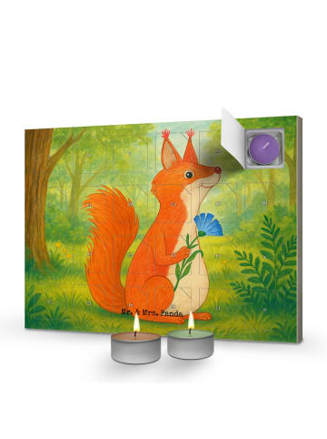 Mr. & Mrs. Panda Adventskalender Eichhörnchen Blume Design ohne ... in Weiß