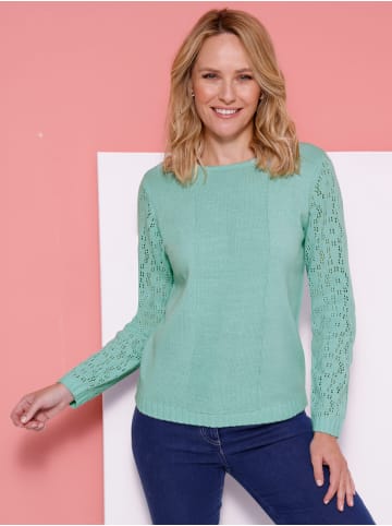 Sieh an! Ajour-Pullover in mint