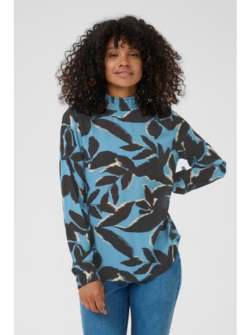 Kaffe Bluse langarm KAamber Regular fit in Windward Blue/Black Flower