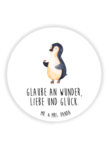Mr. & Mrs. Panda Kühlschrankmagnet Pinguin Marienkäfer mit Spruch in Weiß